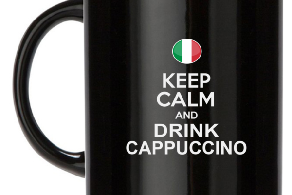 tazza nera drink cappuccino