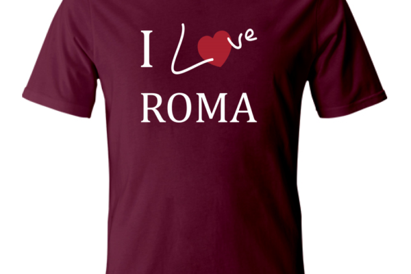 maglietta i love roma colore bordo