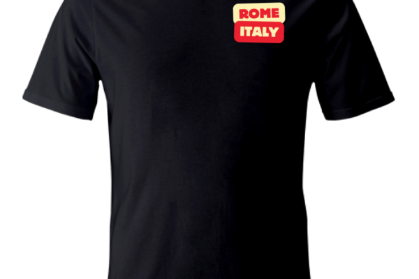 rome italy - t-shirt nera