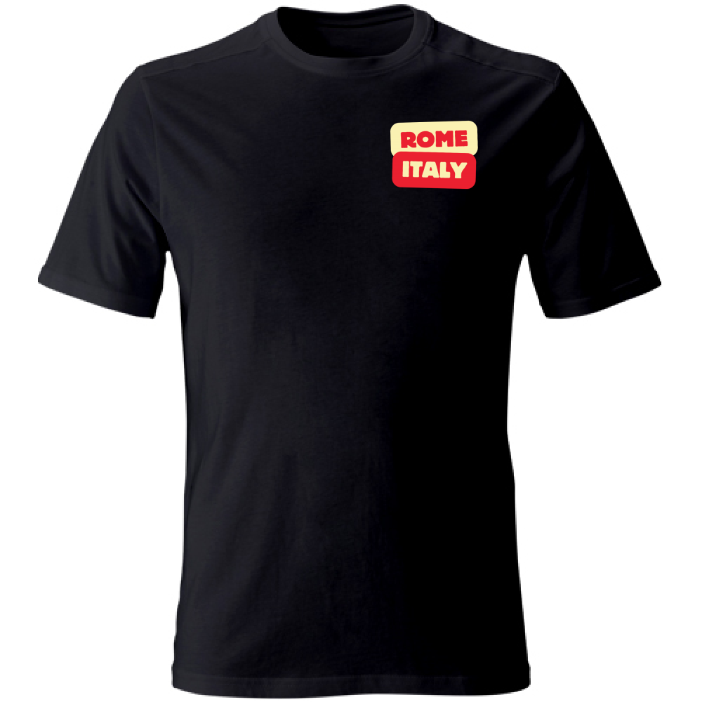 rome italy - t-shirt nera